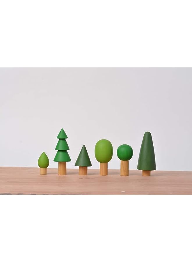 PROMASS Wooden trees - Stacking toys -Sorting toys - Forest toys - Green toys - Image 1