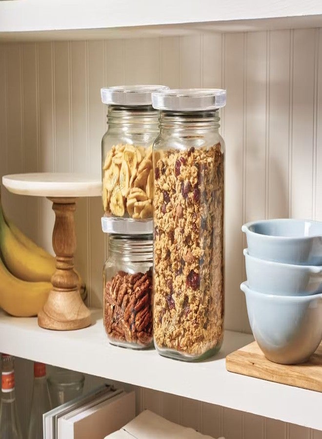 Ball 3 Jar Set, Stack & Store Jars with Airtight Stackable Lid, (2) 4 Cup and (1) 9.9 Cup - Image 3
