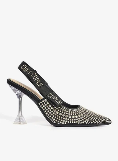 Cuple Ladies Mid heel slingback mules embellished