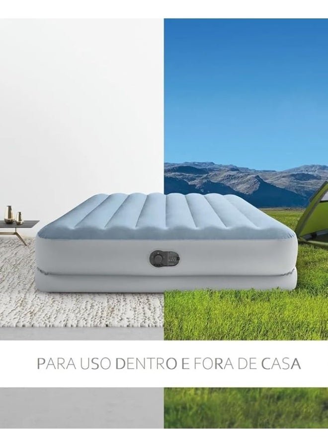 Intex DuraBeam Plus Series Medium Height Air Mattress | Queen Size | 64159 | Built-in USB Electric Pump | Multicolor - Image 4