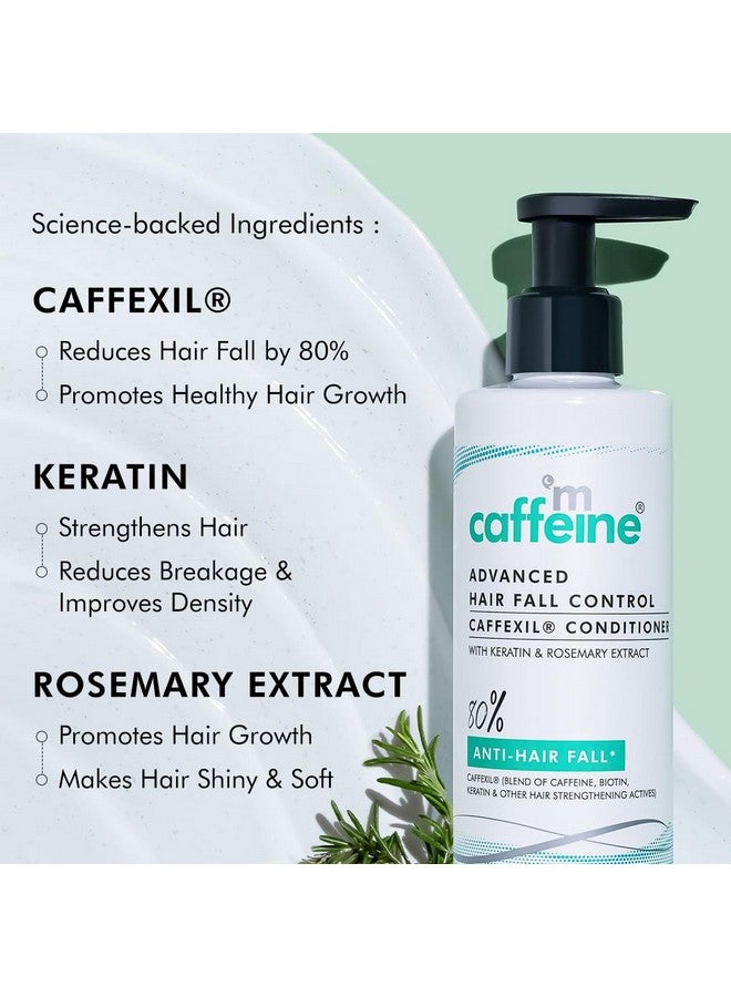 إم كافيين بلسم mCaffeine Advanced Hair Fall Control Caffexil® مع مستخلصات الكيراتين والبيوتين وإكليل الجبل | 80% من التحكم في تساقط الشعر | يقلل من التقصف ويحسن النعومة واللمعان | للرجال والنساء - 250 مل - Image 4