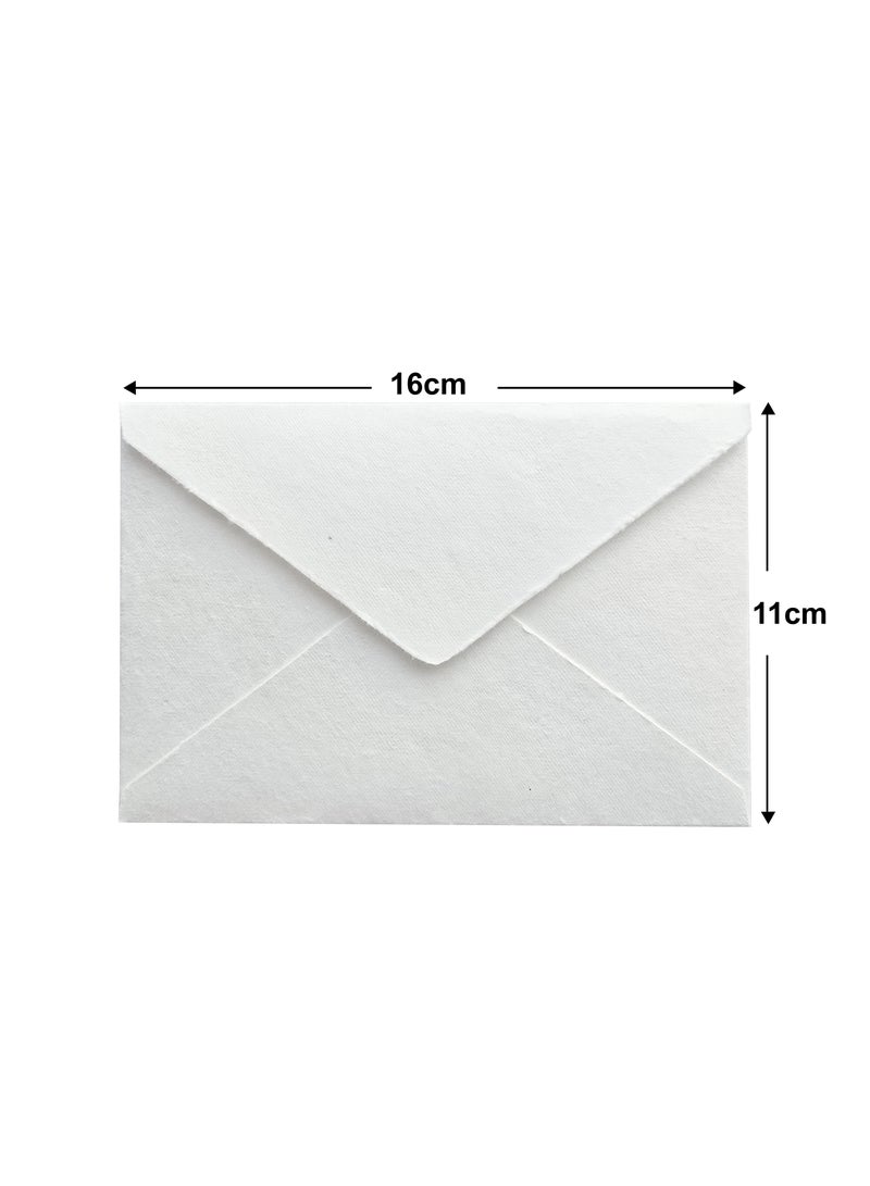 Generic White Cotton Paper 2 Envelopes, Handmade Deckle Edges - Image 2