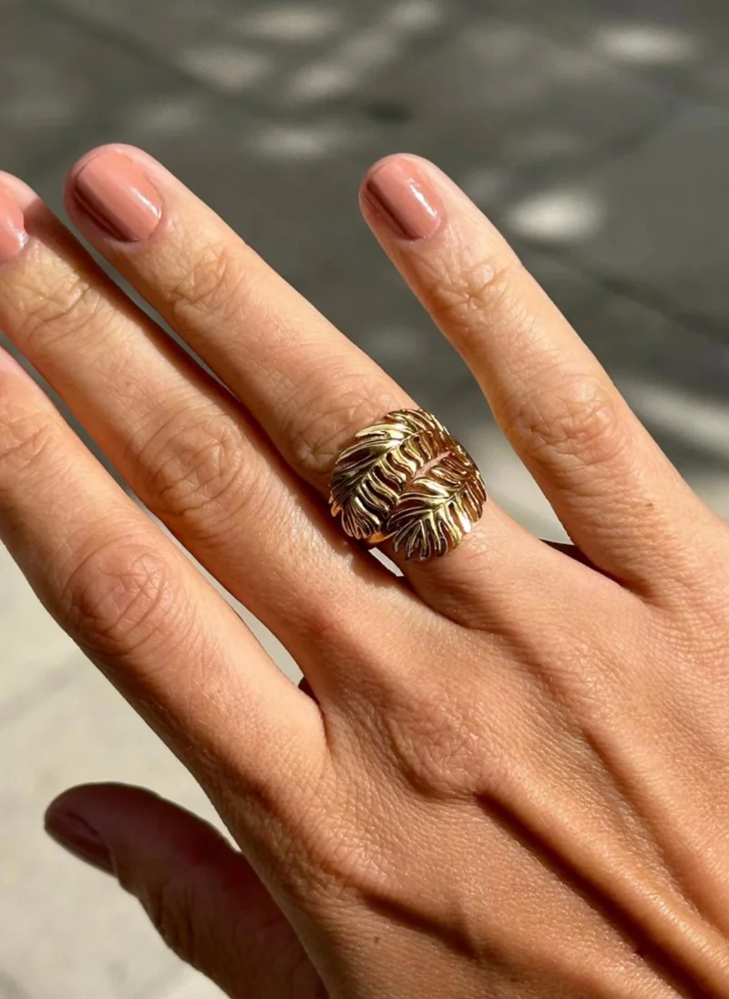 ايمي Feather gold ring