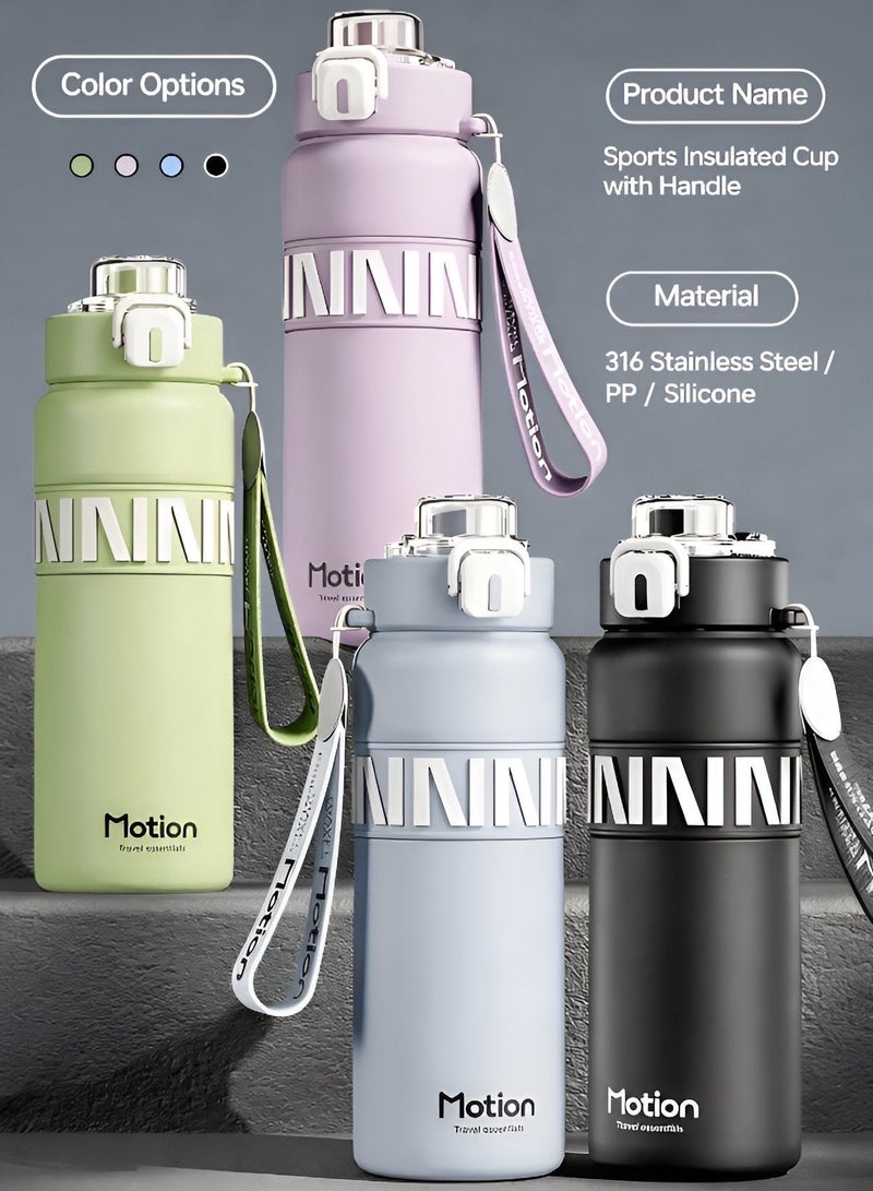 MOTION 800ml Vacuum Insulated Water Bottle – 316 Stainless Steel Inner, Double Wall Thermal Insulation, Leak-Proof, Wide Mouth, Stylish Design - Image 5