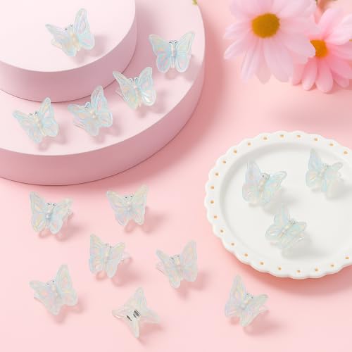Flavizo 12 Pcs Mini Butterfly Hair Clips for Girls and Women, Stylish Claw Clips, Kids Hair Accessories, Small Hair Clip Set for Woman and Girls - Image 3