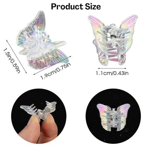 Flavizo 12 Pcs Mini Butterfly Hair Clips for Girls and Women, Stylish Claw Clips, Kids Hair Accessories, Small Hair Clip Set for Woman and Girls - Image 2