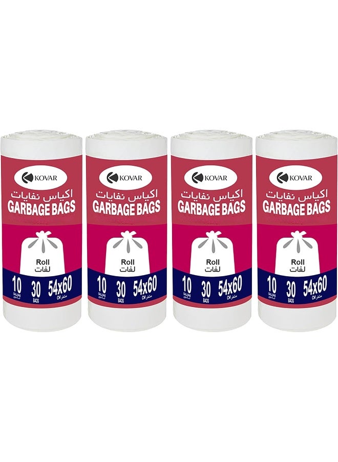 KOVAR Biodegradable & Antibacterial 10 Gallon Garbage Bags | Plastic Trash Bags | Leak-Proof Bin Bags for Wet & Dry Waste | 120 Pcs with 4-Pack Roll Set | Waste Bag for Indoor & Outdoor | 54cm x 60cm - Image 1