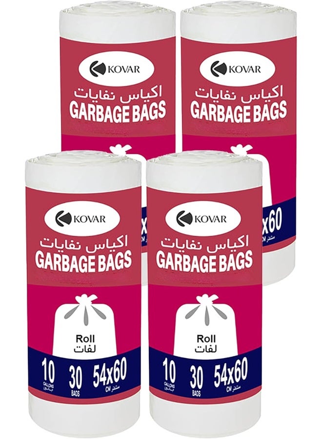 KOVAR Biodegradable & Antibacterial 10 Gallon Garbage Bags | Plastic Trash Bags | Leak-Proof Bin Bags for Wet & Dry Waste | 120 Pcs with 4-Pack Roll Set | Waste Bag for Indoor & Outdoor | 54cm x 60cm - Image 3