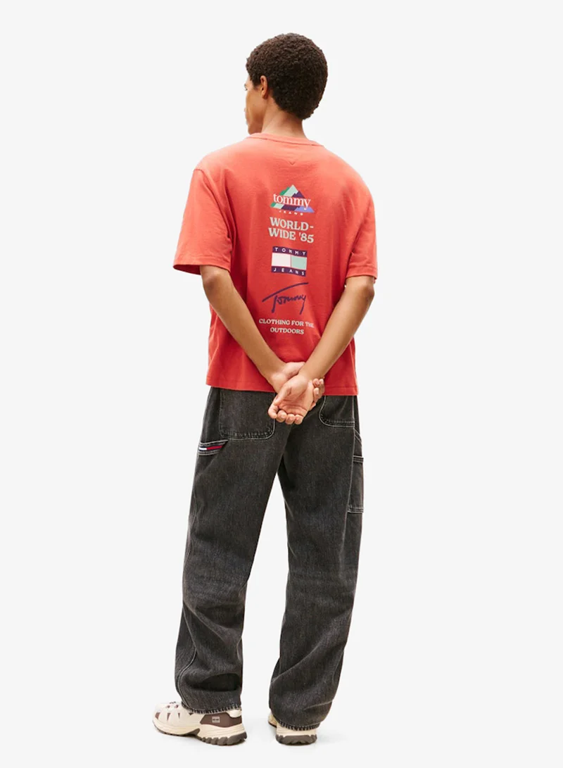 تومي جينز 90S Peaks Backprint Crew Neck T-Shirt