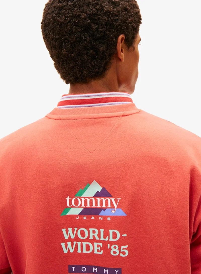 TOMMY JEANS  90S Peaks Backprint Crew Neck T-Shirt for Men | Best Price UAE