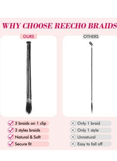 SYOSI 2 PCS Long Braid Ponytail Extension , Clip in Hair Extensions Baby Braids, 22" Long Natural Soft Synthetic Hairpieces for Women Daily Wear Copper  - Image 4