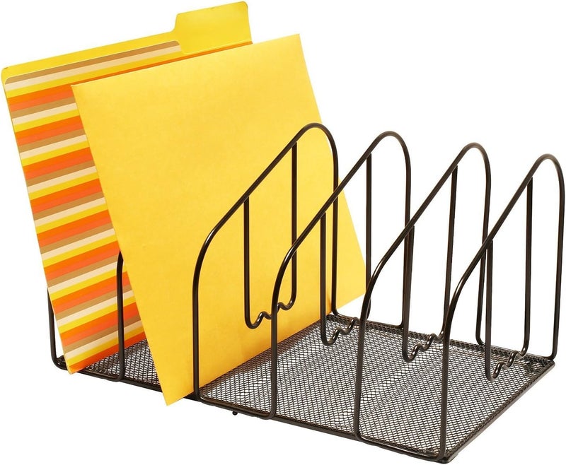 Deco Brothers File Sorter Organizer for Desk, 5 Sections, Black - Image 1