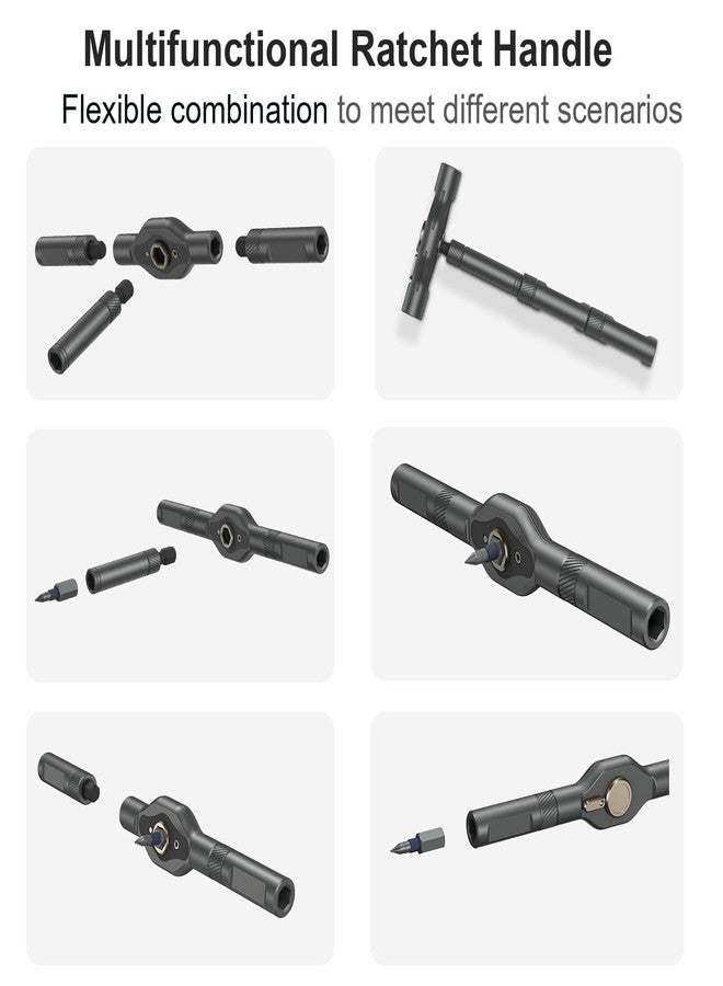 JXTZ Ratchet Screwdriver Set, 42 in 1 Magnetic Screwdriver Set with T Handle, DIY Multi Bit Magnetic Drive Set, Versatile Repair Tool for Home Appliances Bicycle Motorcycle, Grey - Image 2