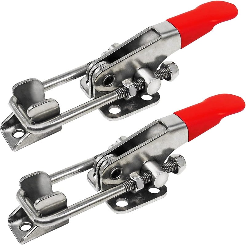 CUKAYO 2pcs Heavy Duty Toggle Clamp - 400LB Capacity, 304 Stainless Steel Adjustable Quick Release Latch - Image 1