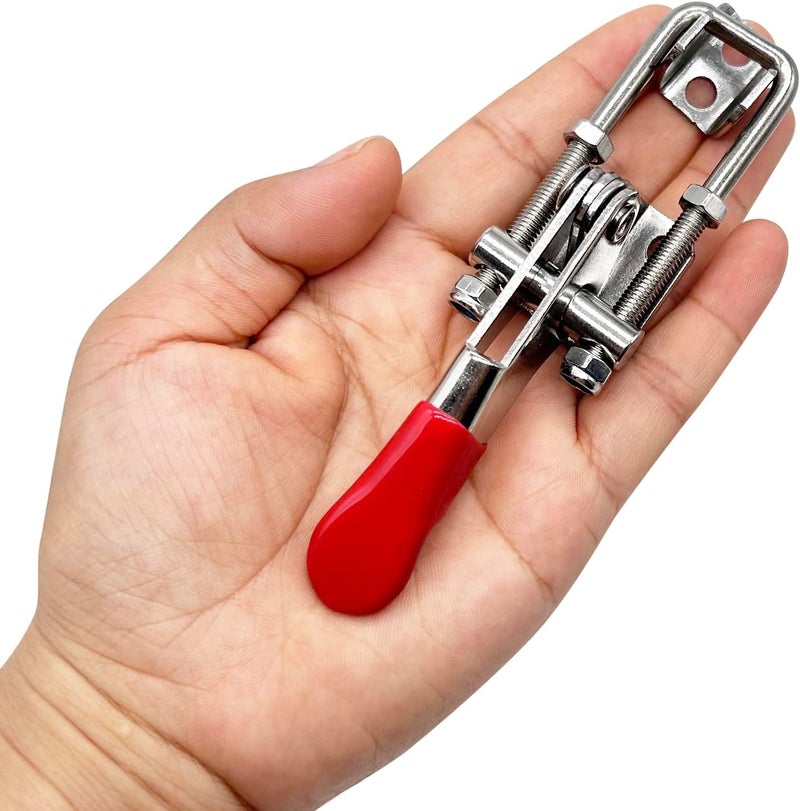 CUKAYO 2pcs Heavy Duty Toggle Clamp - 400LB Capacity, 304 Stainless Steel Adjustable Quick Release Latch - Image 5