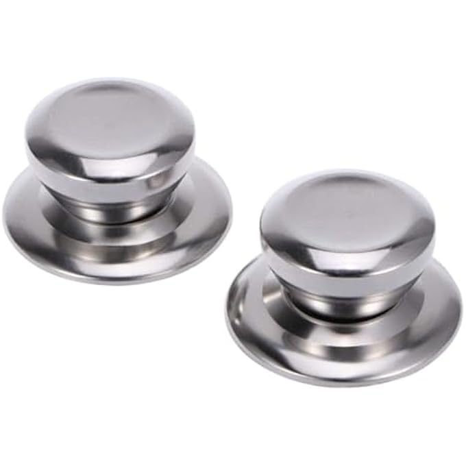 Bukela 2Pcs Stainless Steel Pot Knobs Replacement Pot Lid Universal Lid Knob AntiScalding Cookware Lidpot Handle For Home Kitchen - Image 1