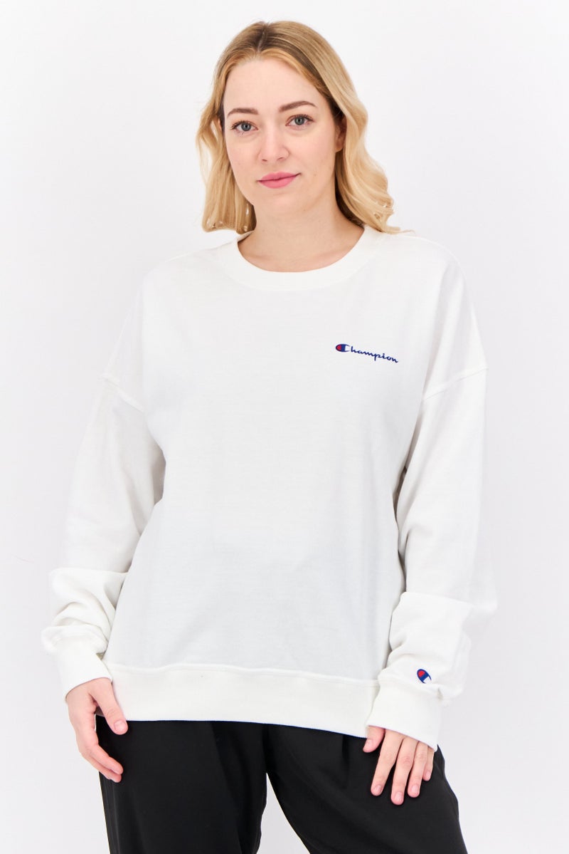 Champion Women Sportswear Fit Long Sleeves Outdoor Sweatshirt, White - Image 1