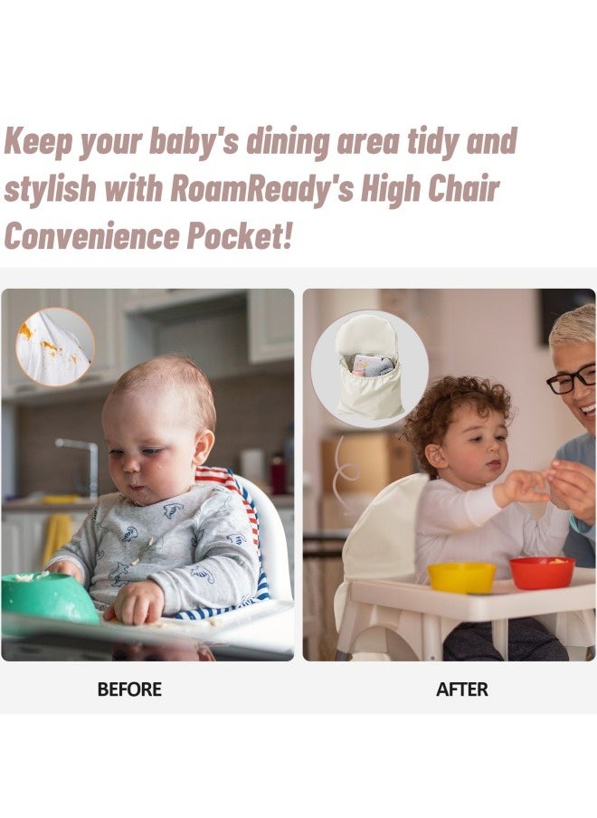 Generic - Highchair Handy Pocket Pouch, Compatible with IKEA Antilop Highchair,High Chair Accessories, Wipeable and Waterproof Material, One Large Pouch with an Internal Zip Pocket(Grey) - Image 1