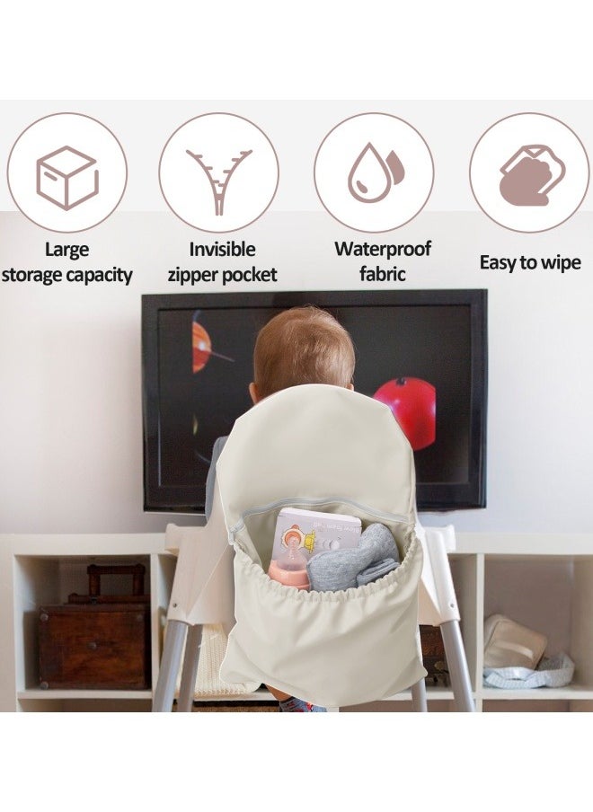 Generic - Highchair Handy Pocket Pouch, Compatible with IKEA Antilop Highchair,High Chair Accessories, Wipeable and Waterproof Material, One Large Pouch with an Internal Zip Pocket(Grey) - Image 1