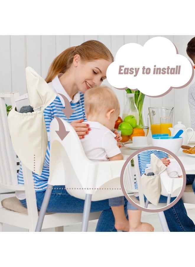 Generic - Highchair Handy Pocket Pouch, Compatible with IKEA Antilop Highchair,High Chair Accessories, Wipeable and Waterproof Material, One Large Pouch with an Internal Zip Pocket(Grey) - Image 1