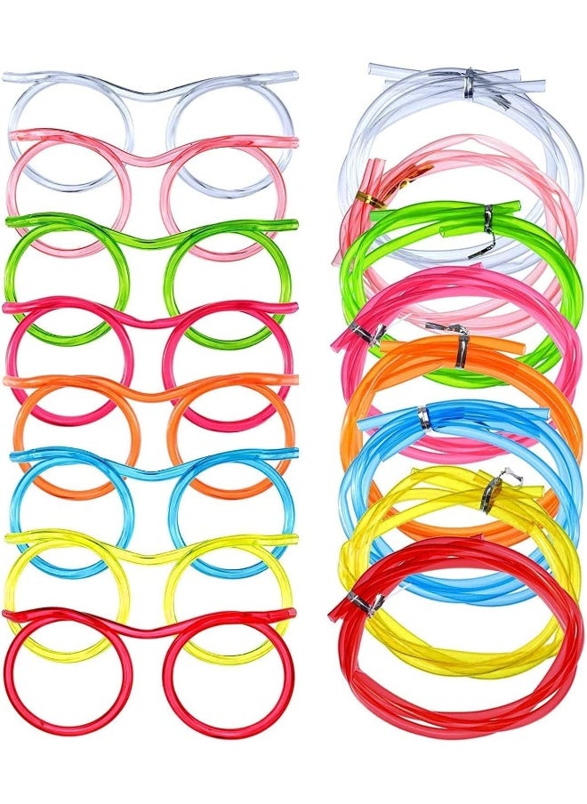 Generic - Silly Straw Glasses, Reusable Fun Loop Drinking Straw Eye Glasses Drinking Eyeglasses Straw For Annual Meeting Fun Parties Birthday Functions - Image 1