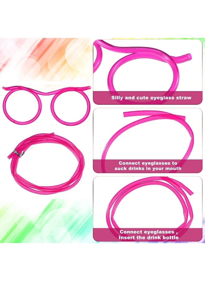 Generic - Silly Straw Glasses, Reusable Fun Loop Drinking Straw Eye Glasses Drinking Eyeglasses Straw For Annual Meeting Fun Parties Birthday Functions - Image 1