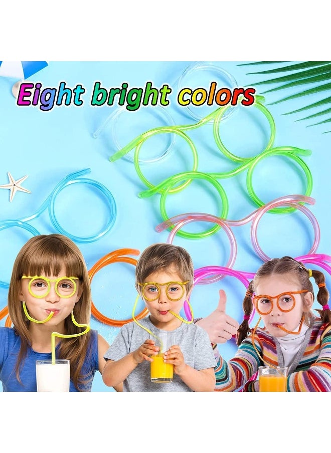 Generic - Silly Straw Glasses, Reusable Fun Loop Drinking Straw Eye Glasses Drinking Eyeglasses Straw For Annual Meeting Fun Parties Birthday Functions - Image 1
