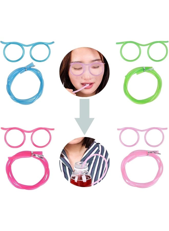 Generic - Silly Straw Glasses, Reusable Fun Loop Drinking Straw Eye Glasses Drinking Eyeglasses Straw For Annual Meeting Fun Parties Birthday Functions - Image 1
