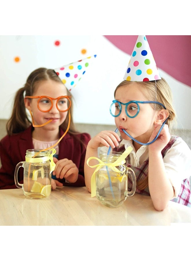 Generic - Silly Straw Glasses, Reusable Fun Loop Drinking Straw Eye Glasses Drinking Eyeglasses Straw For Annual Meeting Fun Parties Birthday Functions - Image 1