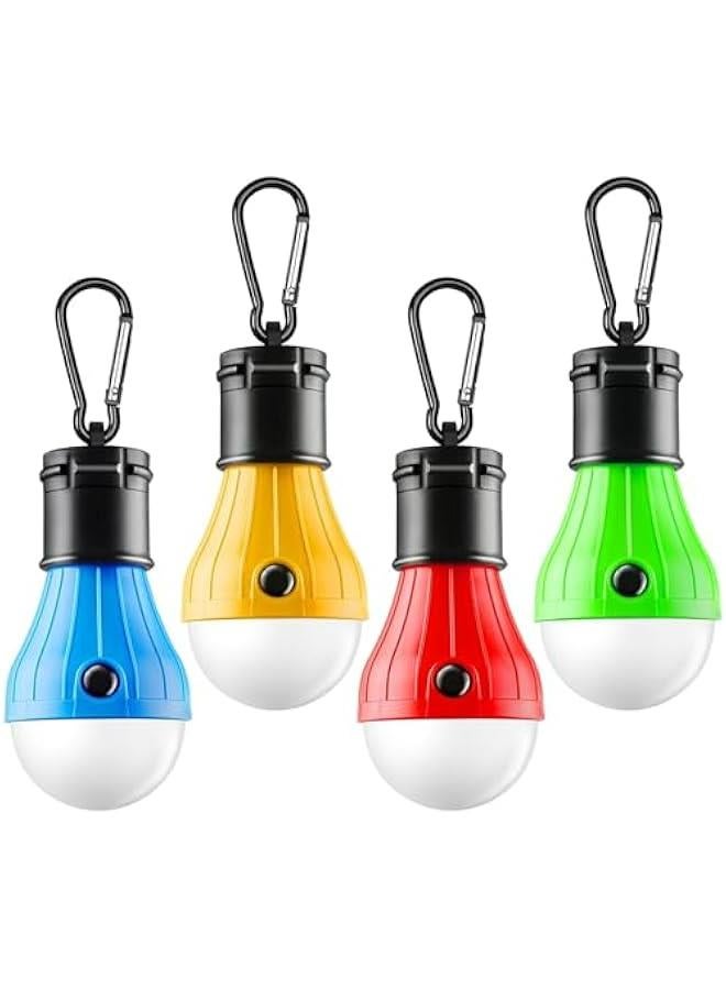 Generic 4-Pack Portable LED Tent Lights Clip Hook Camping Lanterns for Hiking Backpacking Outage - Image 1