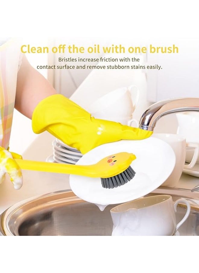 Generic Cute Duck Shaped Dish Brush - Long Handle Dish Brush in the Shape of a Small Yellow Duck for Cleaning - Cleaning Brush - Kitchen Brush Set for Pots, Pans, Dishes, Stoves, Sinks, Sink - Long Handle Cleaning Brush  - Image 4