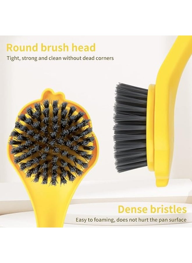Generic Cute Duck Shaped Dish Brush - Long Handle Dish Brush in the Shape of a Small Yellow Duck for Cleaning - Cleaning Brush - Kitchen Brush Set for Pots, Pans, Dishes, Stoves, Sinks, Sink - Long Handle Cleaning Brush  - Image 5