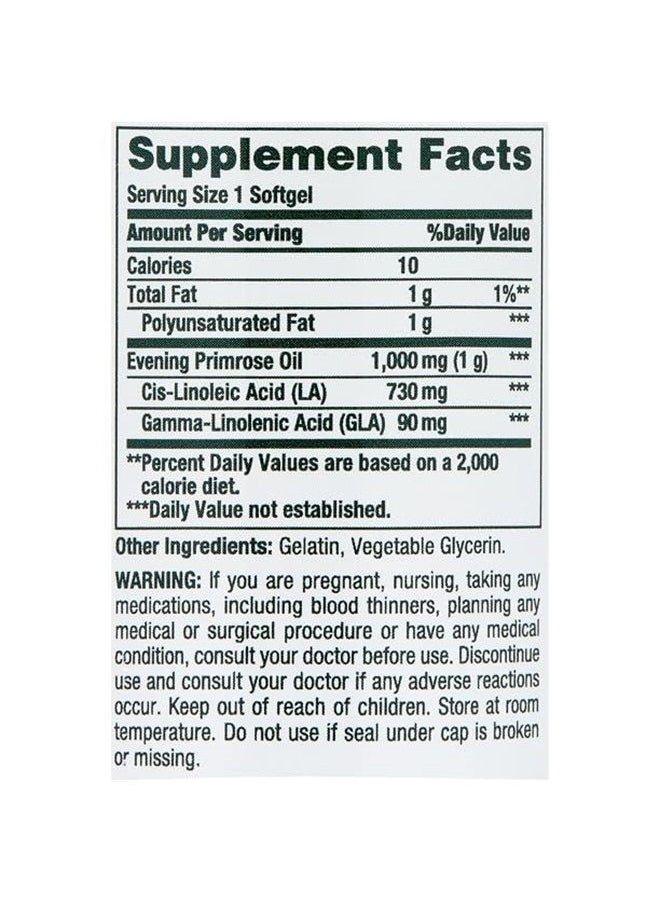 NATURE'S BOUNTY - Nature's Bounty Evening Primrose Oil, 1000mg, 120 Softgels (2 X 60 Count Bottles), 120 Count () - Image 1