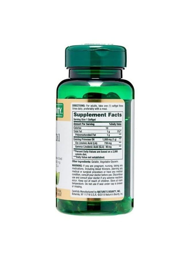 NATURE'S BOUNTY - Nature's Bounty Evening Primrose Oil, 1000mg, 120 Softgels (2 X 60 Count Bottles), 120 Count () - Image 1