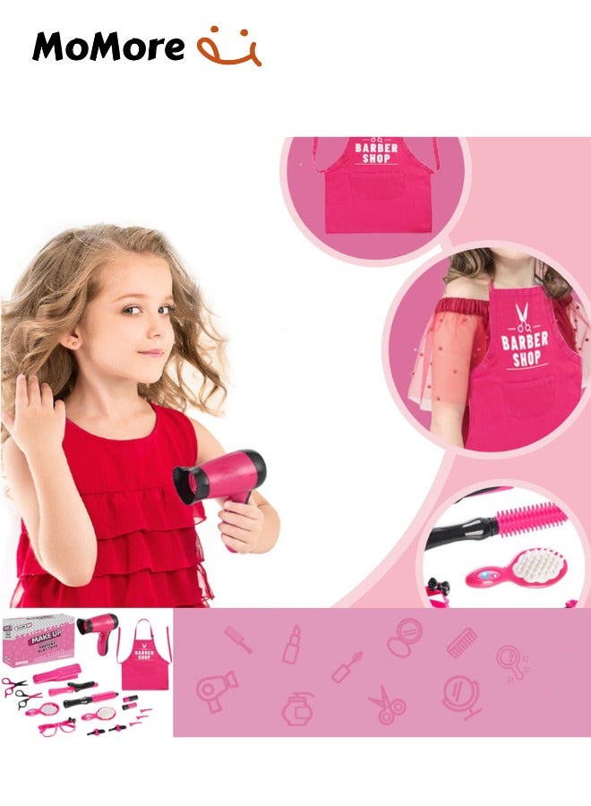 Momore Girls Beauty Salon Set, Hair Stylist Set, Pretend Play Hair Cutting Kit, with Toy Hair Dryer, Curling Iron, Children's Hair Salon Tools - Image 3