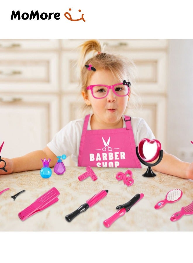 Momore Girls Beauty Salon Set, Hair Stylist Set, Pretend Play Hair Cutting Kit, with Toy Hair Dryer, Curling Iron, Children's Hair Salon Tools - Image 4
