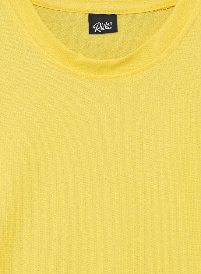 RISH Alphabet - B - T Shirt for Boys and Girls | Polyester Quick Dry Tshirts - Birthday Educational Phonic Tees for Toddler Kids Outfit Yellow 1-2 Years - Image 4