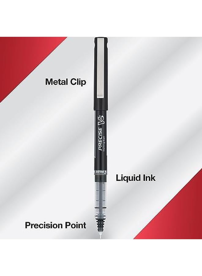 PILOT Precise V5 Capped Liquid Ink Rolling Ball Pens Extra Fine Point 0.5 Mm Black Pack Of 12  - Image 2