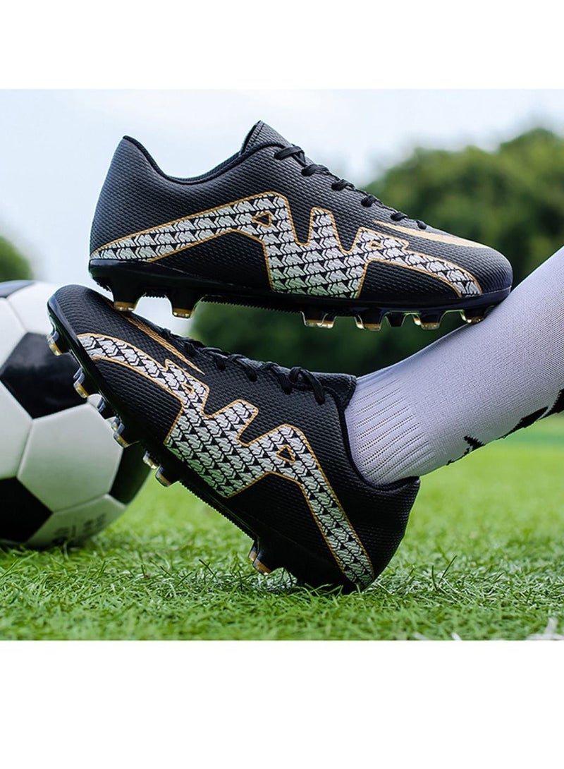 Loquat High-Top Competition Sports Football Shoes Black  - Image 2