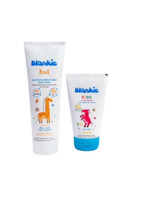 3 In 1 Baby Shampoo, Conditioner & Body Wash - 200 ml + Kids Hair Cream - 120 ml