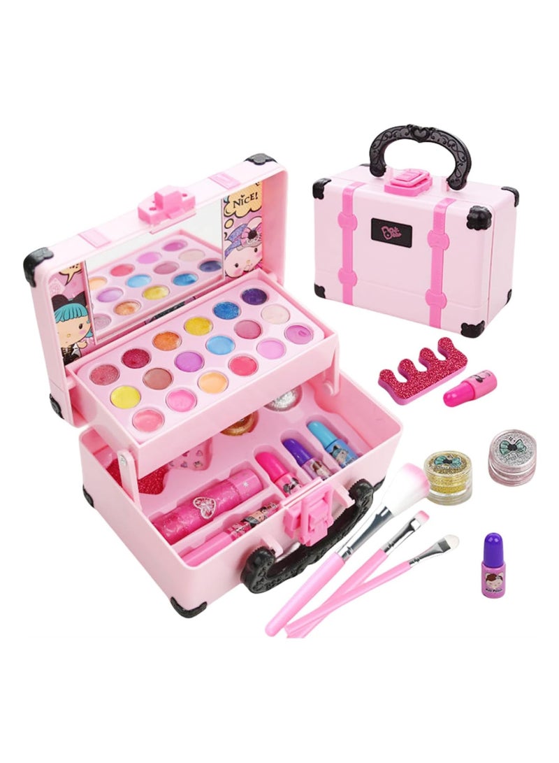 Loquat Kids Makeup Kit with Storage Case for Girls Pretend Play Toys - Image 1
