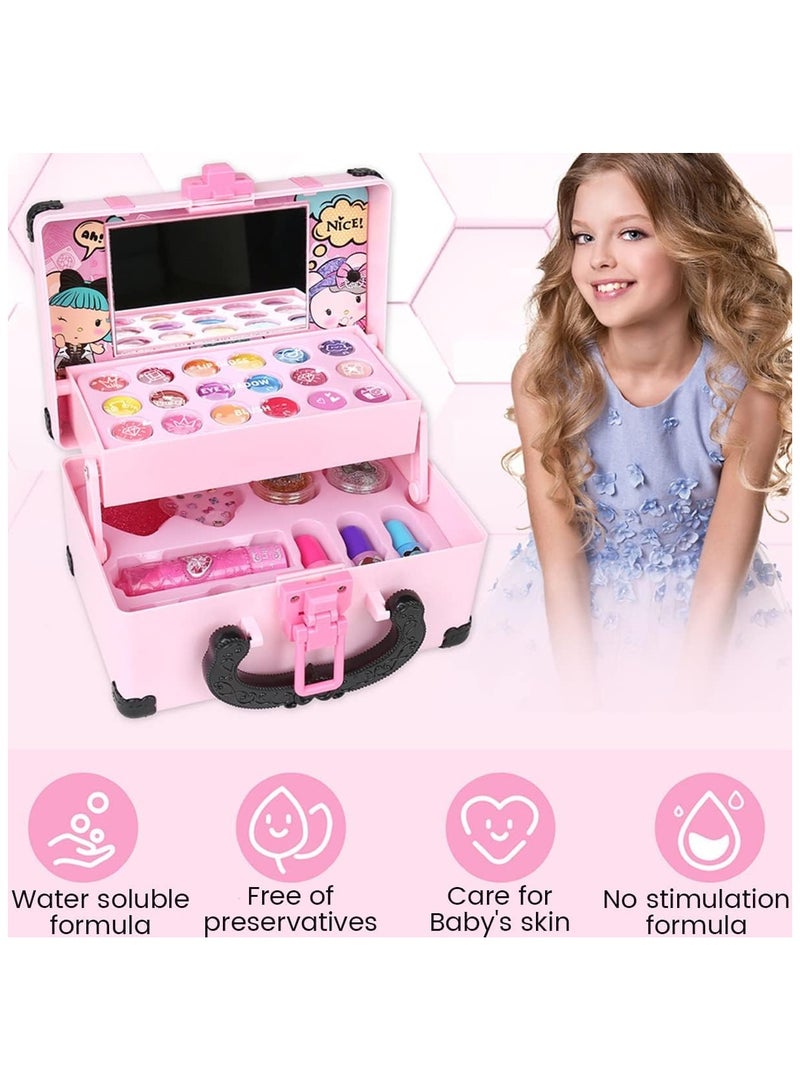 Loquat Kids Makeup Kit with Storage Case for Girls Pretend Play Toys - Image 4