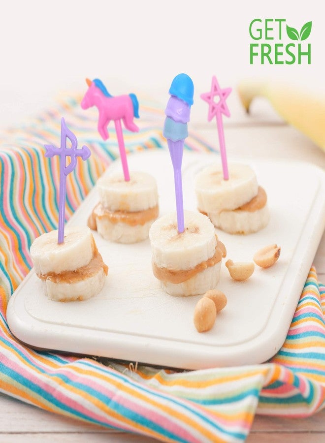 GET FRESH Unicorn Bento Food Picks for Kids 24 pc Set Cute Decorative Plastic Animal Toothpicks for Toddlers Lunch Decoration Reusable Bento Box Set - Image 3