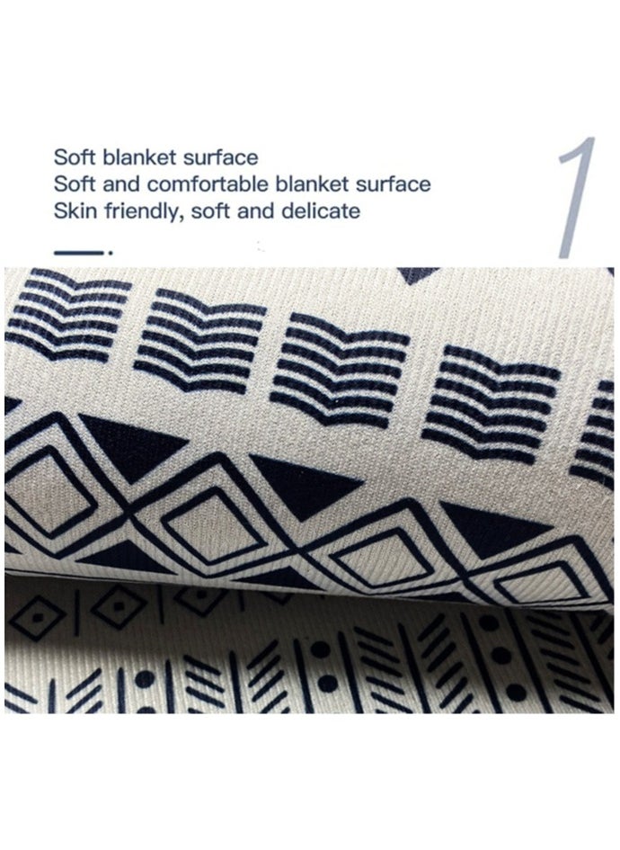 Bukela Moroccan Nordic Living Room Carpet Rug Soft Large Rugs for Bedroom Aesthetic Dining Room Rug Vintage Printed Non Slip Low Pile Living Room Carpet Family Room Den Office Middle Eastern Persian Carpet Blue 140 * 200CM  - Image 2