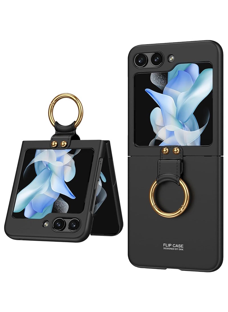 Generic - Case for Samsung Galaxy Z Flip 6 Cover, Ultra Thin Hard PC Case with Outer Screen Protector and Ring, Shockproof Lightweight and Non Slip Durable Protective Case for Galaxy Z Flip 6 - Image 1