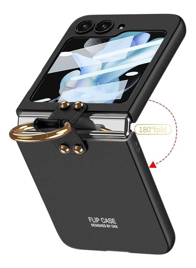 Generic - Case for Samsung Galaxy Z Flip 6 Cover, Ultra Thin Hard PC Case with Outer Screen Protector and Ring, Shockproof Lightweight and Non Slip Durable Protective Case for Galaxy Z Flip 6 - Image 1