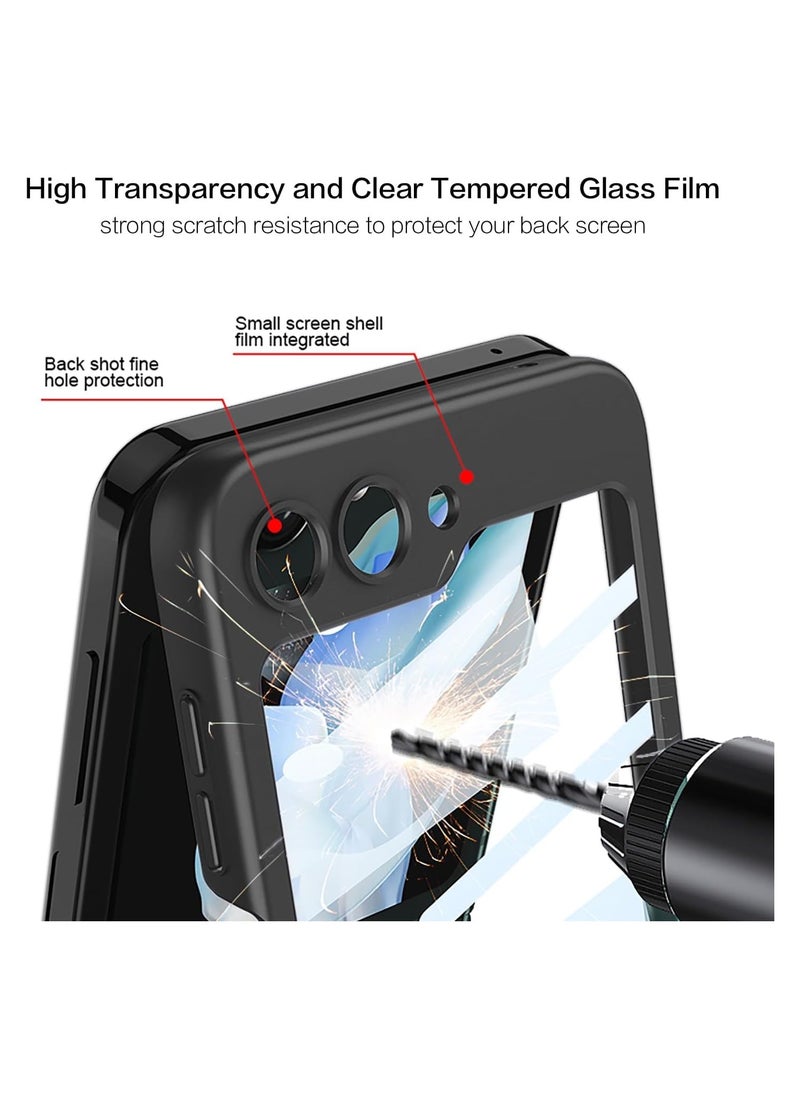 Generic - Case for Samsung Galaxy Z Flip 6 Cover, Ultra Thin Hard PC Case with Outer Screen Protector and Ring, Shockproof Lightweight and Non Slip Durable Protective Case for Galaxy Z Flip 6 - Image 1