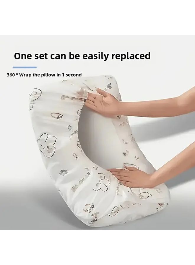 Soft Thickened Drawstring Pillow Covers Powder Blue 19 69x31 5 Inches Travel Salon Home - Image 2
