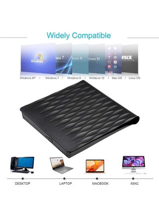 محرك أقراص DVD خارجي USB C، محول USB من النوع C إلى محرك الأقراص الضوئية USB 3.0 Superdrive DVD CD+/-RW ناسخ ناسخ متوافق مع أجهزة MacBook Air iMac Windows والكمبيوتر المحمول - view 3