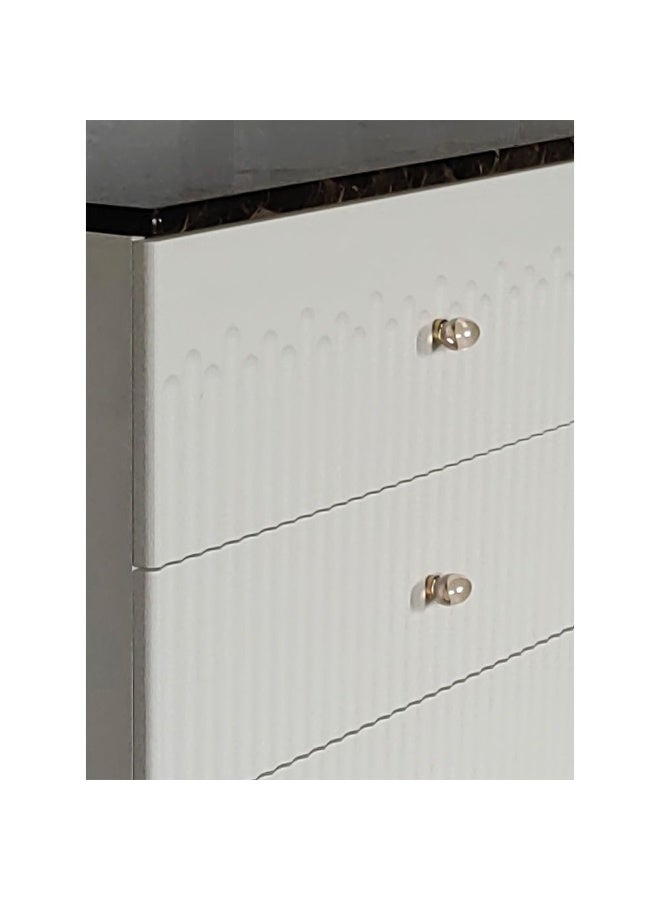 DANUBE HOME Naples 5 Drawers Chest Cabinet Multifunctional Storage Organiser Space Saving Drawer Chest Modern Design Furniture For Bedroom Living Room L79.8Xw45Xh112.5Cm - Beige/Stone  - Image 3